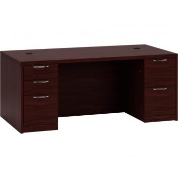 HON Valido Double Pedestal Desk, 72"W - 5-Drawer