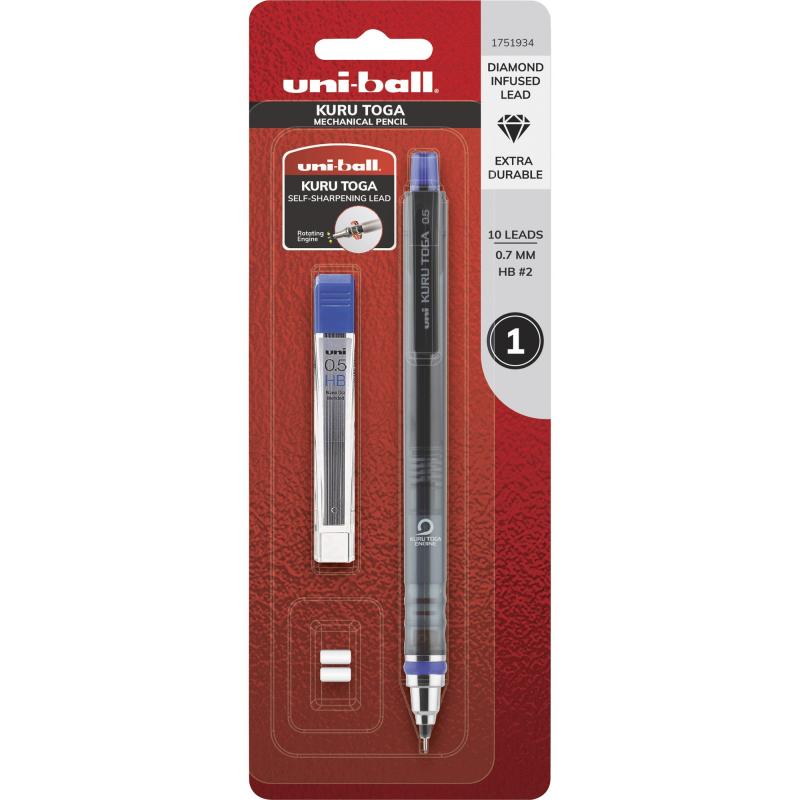 uni-ball KuruToga Mechanical Pencil, 0.5 mm Starter Set 1751934