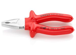 Knipex Combination Pliers chrome plated with dipped insulation