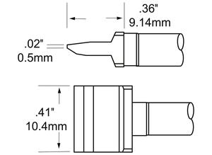 METCAL Soldering tip RFP-BL1, Blade shape, 10 mm, 390 °C