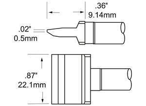 METCAL Soldering tip RFP-BL3, Blade shape, 22,1 mm, 390 °C
