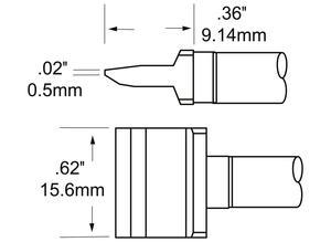METCAL Soldering tip RFP-BL2, Blade shape, 15,6 mm, 390 °C