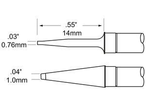 METCAL Tweezers cartridge for soldering system, Blade shape, 1.0 mm