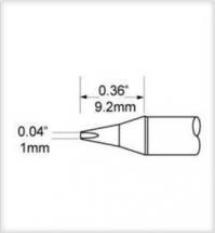 METCAL Soldering cartridge SFP-CH10, Chisel shaped, 1 mm, 421 °C