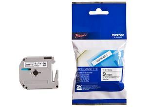 Brother Labelling tape cartridge, 9 mm, tape white, font black, 8 m