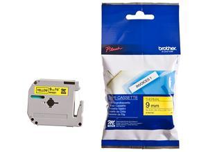 Brother Labelling tape cartridge, 9 mm, tape yellow, font black, 8 m
