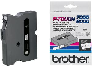 Brother Labelling tape cartridge, 12 mm, tape white, font black, 15.4 m