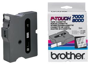 Brother Labelling tape cartridge, 24 mm, tape transparent, font black, 15.4 m