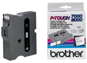 Brother Labelling tape cartridge, 24 mm, tape white, font black, 15.4 m