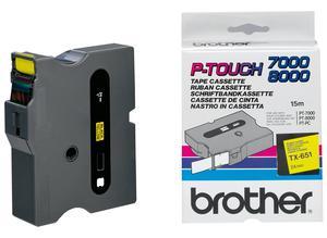 Brother Labelling tape cartridge, 24 mm, tape yellow, font black, 15.4 m