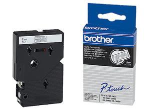 Brother Labelling tape cartridge, 9 mm, tape transparent, font white, 7.7 m