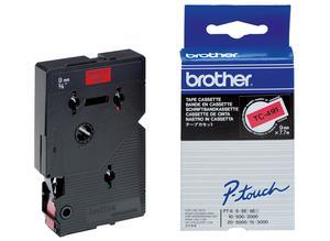 Brother Labelling tape cartridge, 9 mm, tape red, font black, 7.7 m