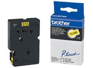 Brother Labelling tape cartridge, 9 mm, tape yellow, font black, 7.7 m