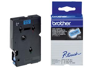Brother Labelling tape cartridge, 9 mm, tape blue, font black, 7.7 m