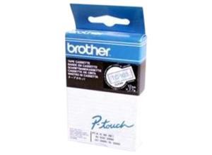 Brother Labelling tape cartridge, 12 mm, tape transparent, font blue, 7.7 m