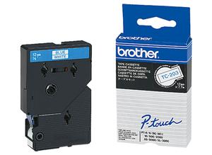 Brother Labelling tape cartridge, 12 mm, tape white, font blue, 7.7 m