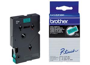 Brother Labelling tape cartridge, 12 mm, tape green, font black, 7.7 m