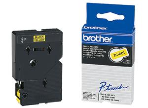 Brother Labelling tape cartridge, 12 mm, tape yellow, font black, 7.7 m