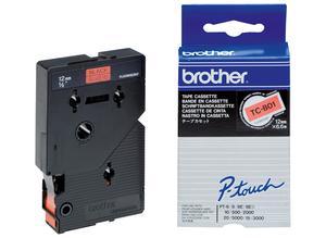 Brother Labelling tape cartridge, 12 mm, tape signal orange, font black, 7.7 m