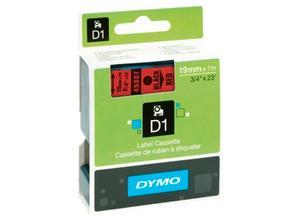 Dymo Labelling tape cartridge, 19 mm, tape red, font black, 7 m