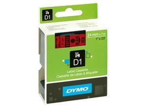 Dymo Labelling tape cartridge, 6 mm, tape red, font black, 7 m