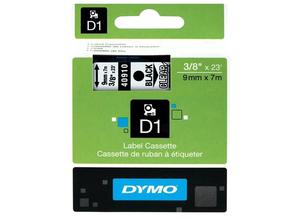 Dymo Labelling tape cartridge, 9 mm, tape transparent, font black, 7 m