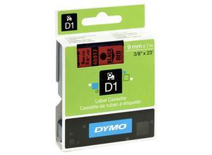 Dymo Labelling tape cartridge, 9 mm, tape red, font black, 7 m