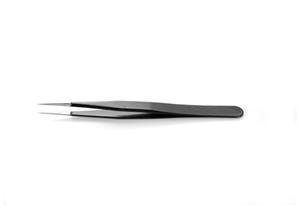 Ideal-tek ESD epoxy coated tweezers. Tips: straight, very sharp, fine