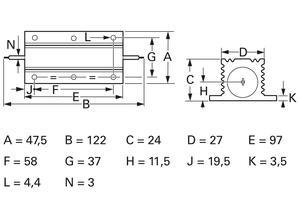 ATE Power wire-wound resistor, 1.5 kΩ (1K5), 150 W, 55 W