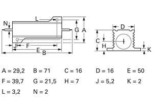 ATE Power wire-wound resistor, 6.8 kΩ (6K8), 50 W, 20 W