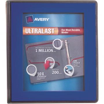 Avery Ultralast 3 Ring Binder, 1" Slant Rings, 1 Blue Binder 79740