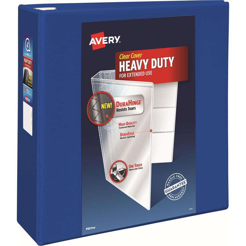 Avery Heavy-Duty View 3 Ring Binder, 4" EZD Rings, Pacific Blue 79814