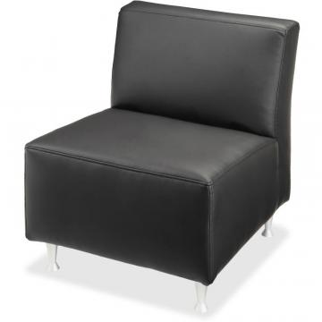 Lorell Fuze Modular Series Black Leather Guest Seating 86917