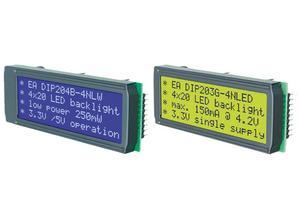 Electronic Assembly LCD text display EA DIP203B-4NLW, white, blue
