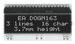 Electronic Assembly LCD text module EA DOGM163S-A, 3 x 16 characters, 3.65 mm