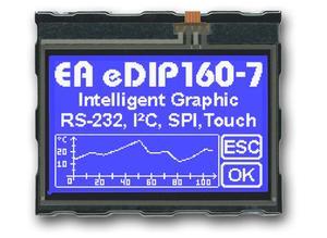 Electronic Assembly Graphic display, 81.5 x 67.5 mm EA eDIP160B-7LW, blue/white