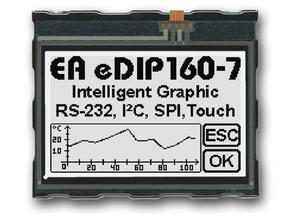 Electronic Assembly Graphic display, 81.5 x 67.5 mm EA eDIP160W-7LW, black/white