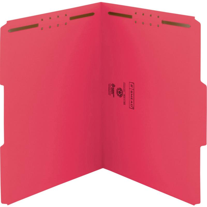 Smead 100% Recycled Fastener File Folders