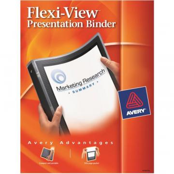Avery Flexi-View 3 Ring Binder, 0.5" Round Rings, 1 Black Binder