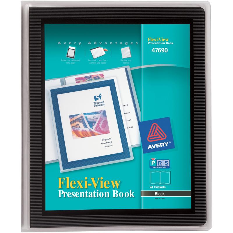 Avery Flexi-View Presentation Book, 24 Pages, 1 Black Book (47690)