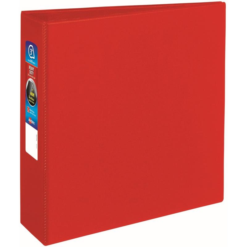 Avery 3" Heavy-Duty Binder, One-Touch EZD Ring, Red, 670 Sheets