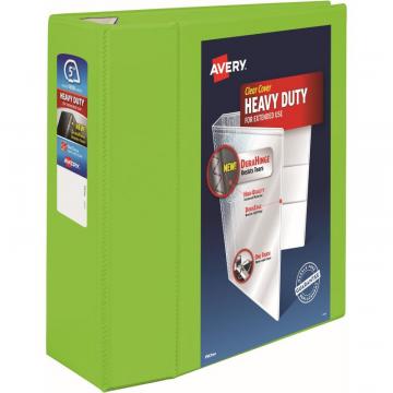 Avery Heavy-Duty View 3 Ring Binder, 5" EZD Rings, Chartreuse
