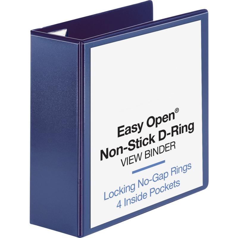 Business Source Easy Open Nonstick D-Ring View Binder