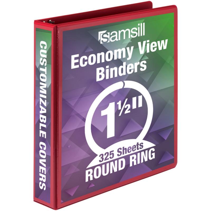 Samsill Economy 1-1/2" Round Ring View Binders