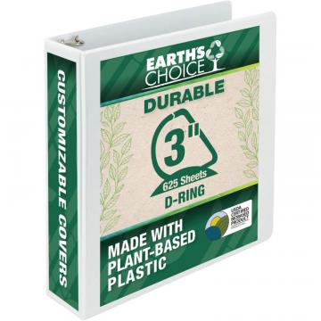 Samsill Earth's Choice Durable 3" Biobased USDA Certified Eco-friendly View Binder