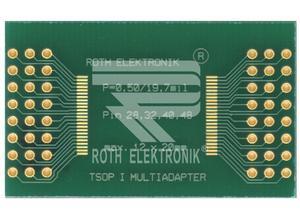 Roth TSOP I/II multi-adapter, RE900-02, 30.5 x 43.5 mm, 28/32/40/48 pins, 0.5 mm pitch