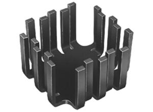 Fischer Heat sink with perforation, 8 K/W, Aluminium, black anodised