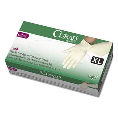 Medline Curad Latex Exam Gloves, Powder-Free, X-Large, 90/Box
