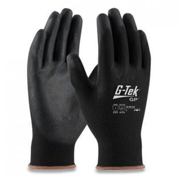 G-Tek GP Polyurethane-Coated Nylon Gloves, Large, Black