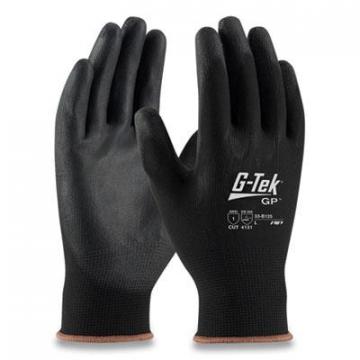 G-Tek GP Polyurethane-Coated Nylon Gloves, Medium, Black
